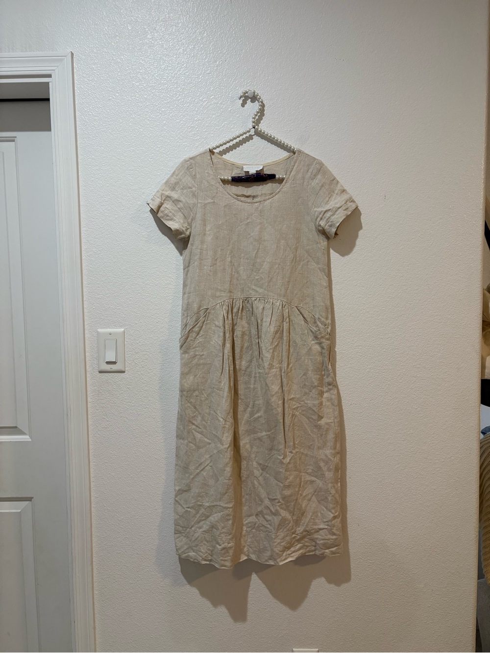 The White Company WHITE LABEL US 0 Beige Linen Cottagecore dress